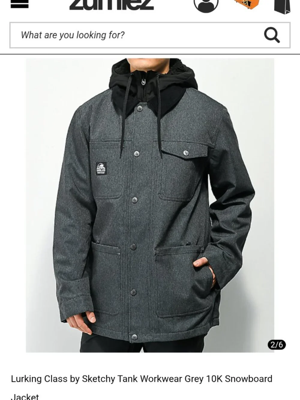 LURKING CLASS workwear gray 10K snowboard jacket Brand new. never worn